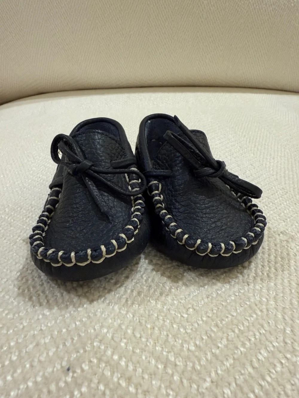 Elephantito Moccasin Shoes with Contrast Stitching